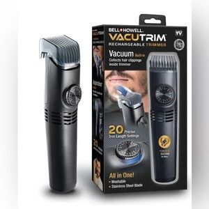 Bell Howell Vacutrim Rechargeable Trimmer with Vacuum Built in (NEW IN BOX)